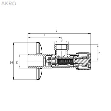 Zawór chrom kątowy 1/2x3/4 z filtrem grzybek goshe